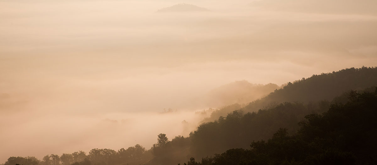 Image of mountains and fog